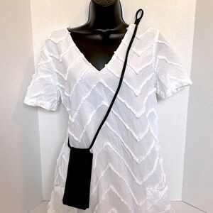 ZARA Black Leather like Crossbody Phone purse with an adjustable strap.